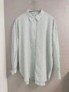 FOUND GOOD 緑ストライプシャツ M