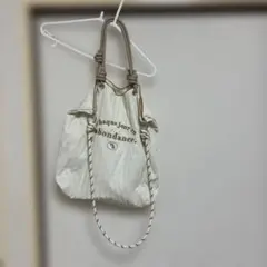 しまむら choco モリノリンクル　ロープトートバッグ オフホワイト　淡白