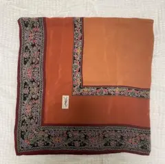 G965 新品未使用 イヴサンローラン シルク混 スカーフ ブラウン レディース G965 新品未使用 イヴサンローラン シルク混 スカーフ ブラウン