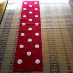 新品　オカトー　キッチンマット45cm×180cm　赤×白