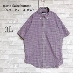marie claire homme 半袖シャツ 3L チェック柄のサムネイル