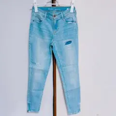 OLD NAVY ROCKSTAR スキニーデニム ライトブルー裾ファスナーのサムネイル