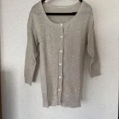 maison de plage ベージュ ボタン付きカーディガン 七分袖のサムネイル