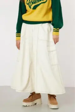 RODEO CROWNS コーデュロイステッチフレアカーゴスカート