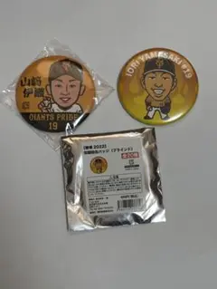 読売ジャイアンツ山崎伊織 缶バッジ２点セット バラ売り不可。