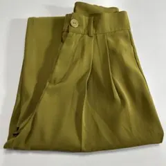 me+em select ワイドパンツ 細見え 美品 オリーブ