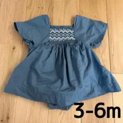 ロンパース　ワンピース　ボディースーツ　半袖　夏　3-6m　ベビー服　新品未使用のサムネイル