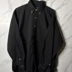 Ralph Lauren ボタンダウンシャツ L ブラック ブルーポニー 長袖