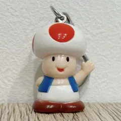 スーパーマリオ　キノピオ　キーホルダー　昭和レトロ　ソフビ