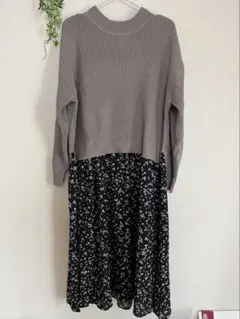 切り替えワンピース ロングワンピース