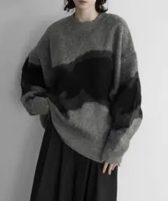 remer ルーズシャドーグラデーションニット グレー　Lサイズ