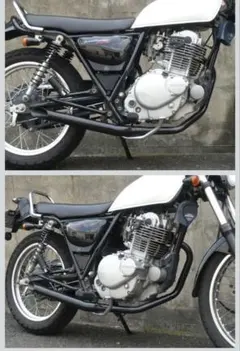 ワンオフ SR400 ショート菅 ドラッグパイプスラッシュカットマフラ