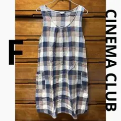 CINEMA CLUB チェック柄ノースリーブワンピース