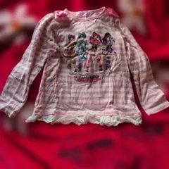 キャラクターグラフィック 長袖カットソー ピンク130cm