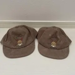 コーデュロイ帽子　イーブイ　ポケモン　モンポケ　双子