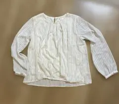 GLACIER ホワイトストライプ 長袖ブラウス M