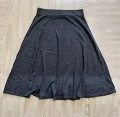 【美品　お得　激安　値下】ダークグレー フレアスカート ひざ丈　スウェット風　楽