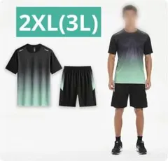 2XL スポーツウェア メンズ 上下セット 半袖tシャツ ショートパンツ