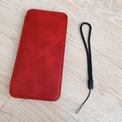 Oppo Reno7 A ケース 手帳 レザー マグネット式 レッド 赤