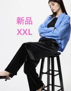 ⭐︎新品⭐︎ユニクロ　ソフトベロアイージーパンツ ブラック　XXL