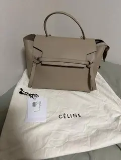 セリーヌ ベルトバッグマイクロ レザー 2WAYハンドバッグ ベージュ