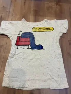 デニムダンガリー　スヌーピーコラボ　半袖Tシャツ　白　140cm