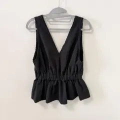 JEANASIS チェックジャガードペプラムベスト