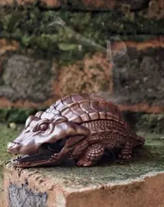 ワニガメ 真鍮製 置物 オブジェ 白銅 - メルカリ