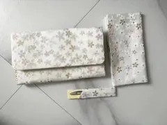 花柄刺繍 茶道具セット 3点 菓子切楊枝 古帛紗 帛紗ばさみ