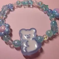 ハンドメイド 水色のクマさんブレスレット