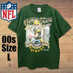 00s US古着 NFL パッカーズ 公式 ブレット・ファーブ Tシャツ L 緑のサムネイル