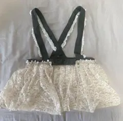 フェアリーグランジ　レース ビスチェ クロスストラップ パール付き 森ガール