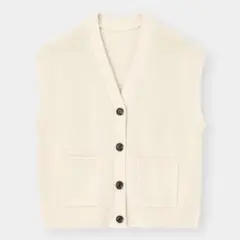 GU フロントボタンニットベストQ Mサイズ
