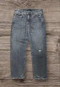 値下　ラルフローレン　ポロ　先染め　ブラック　デニム　ダメージ　W26