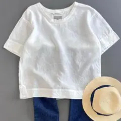 マーガレットハウエル リネンTシャツ 半袖 麻 白 サイズ1 vd6のサムネイル