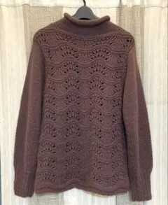 茶色　L I B R E手編み風セーター