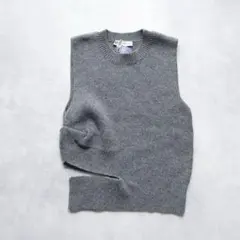 ZARA　ウールブレンド ニットベスト　カットアウト　M