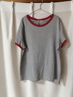 H&M ボーダーTシャツ リンガーTシャツ レッドのサムネイル