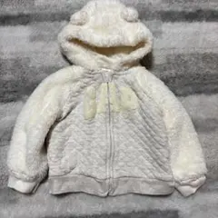 ホワイト フード付きトレーナー 70サイズ