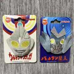 ウルトラマンティガ バルタン星人 ぬいぐるみ　バッジ