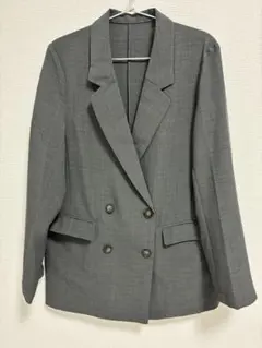 【着用1回】VIS リネンライクリラックスジャケット グレー M