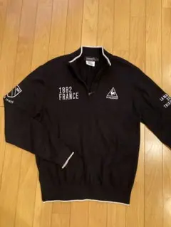 ルコックゴルフ クォータージップカシミヤ混 ブラック Lサイズ