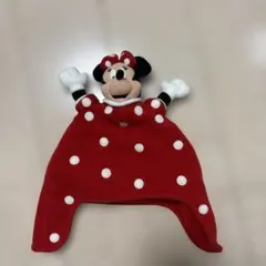 ミニーマウス ファンキャップ フリース 赤水玉