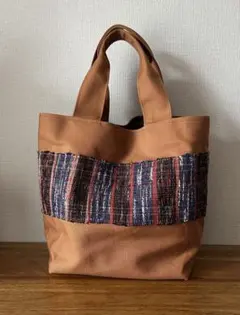 超軽量♡倉敷畳縁シンプルグラニートートバッグ(杢オレンジブラウン