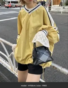 CIAOPANIC ナイロンプルオーバーゲームシャツ イエロー シャカシャカ
