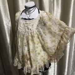 00s fairycore vintage 森ガール 花柄ポンチョ風チュニック - メルカリ