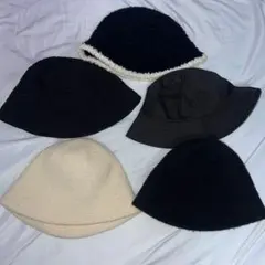 バケットハット 5点セット ニット 韓国風 帽子 バケハ まとめ売り