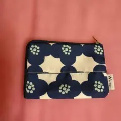 Wpc.　ティッシュポーチ　ネイビー　花柄　キャンバスポーチ