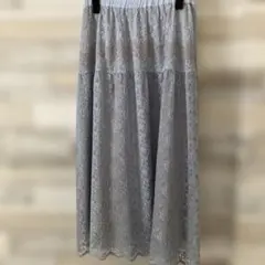 新品未使用 レース ロングフレアスカート ライトブルーのサムネイル