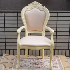 引き取り限定☆サルタレッリヴェルサイユ　アーム付きダイニングチェア　合皮レザー1